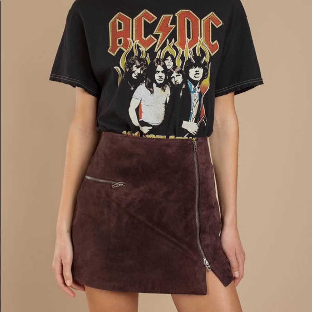Suede mini skirt